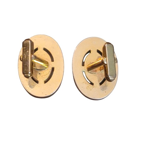 Vintage Anson Goldstone Oval Cufflinks Gold Tone Sparkling Sun Sitara Stone - Picture 6 of 8